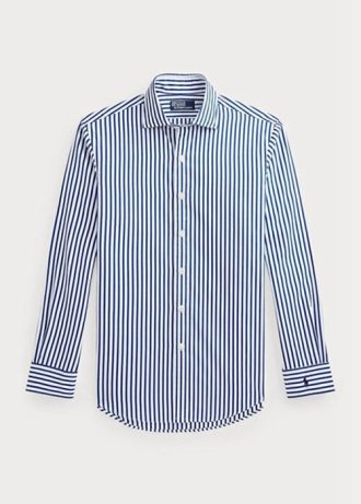 Camisas formales de popelina a rayas de corte personalizado Ralph Lauren Regent para hombre en azul Camisas formales de popelina a rayas de corte personalizado Ralph Lauren Regent para hombre en azul