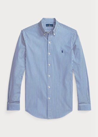 Camisas formales de popelina elástica a rayas de corte entallado de Ralph Lauren para hombre en azul Camisas formales de popelina elástica a rayas de corte entallado de Ralph Lauren para hombre en azul