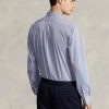 Camisas formales de popelina elástica a rayas de corte entallado de Ralph Lauren para hombre en azul
