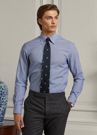 Camisas formales de sarga de cuadros vichy azules de Ralph Lauren para hombre, fáciles de cuidar Camisas formales de sarga de cuadros vichy azules de Ralph Lauren para hombre, fáciles de cuidar