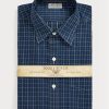 Camisas formales Ralph Lauren de corte entallado a cuadros dobby para hombre en azul marino Camisas formales Ralph Lauren de corte entallado a cuadros dobby para hombre en azul marino