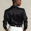 Camisas negras de seda charmeuse de Ralph Lauren para mujer Camisas negras de seda charmeuse de Ralph Lauren para mujer
