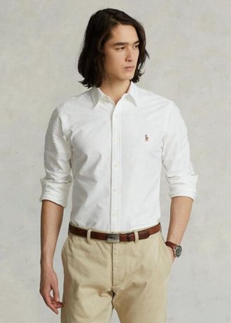Camisas Oxford blancas de corte entallado Ralph Lauren para hombre Camisas Oxford blancas de corte entallado Ralph Lauren para hombre