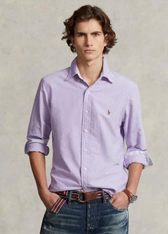Camisas Oxford Ralph Lauren de corte entallado para hombre, color morado Camisas Oxford Ralph Lauren de corte entallado para hombre, color morado