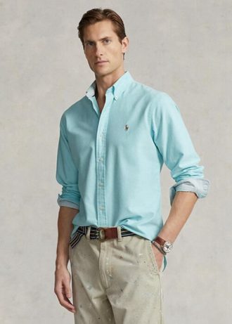 Camisas Oxford Ralph Lauren de corte entallado para hombre en azul Camisas Oxford Ralph Lauren de corte entallado para hombre en azul