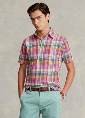 Camisas popover de madrás de corte clásico Ralph Lauren en color rosa para hombre Camisas popover de madrás de corte clásico Ralph Lauren en color rosa para hombre