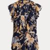 Camisas sin mangas de georgette floral multicolor de Ralph Lauren para mujer Camisas sin mangas de georgette floral multicolor de Ralph Lauren para mujer