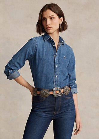 Camisas vaqueras azules Ralph Lauren para mujer