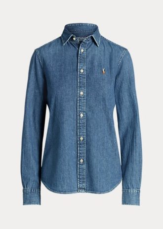 Camisas vaqueras azules Ralph Lauren para mujer