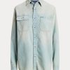Camisas vaqueras de algodón Ralph Lauren Tamia en azul claro para mujer Camisas vaqueras de algodón Ralph Lauren Tamia en azul claro para mujer
