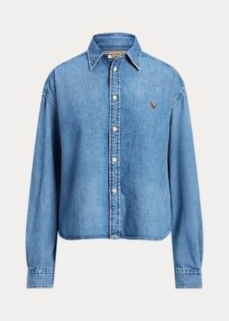 Camisas vaqueras oversize azules de Ralph Lauren para mujer