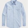 Camisas vaqueras Oxford de corte clásico Ralph Lauren azules para hombre Camisas vaqueras Oxford de corte clásico Ralph Lauren azules para hombre