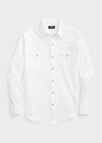 Camisas vaqueras Oxford de corte clásico Ralph Lauren blancas para hombre Camisas vaqueras Oxford de corte clásico Ralph Lauren blancas para hombre