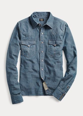 Camisas vaqueras Ralph Lauren Chambray índigo para mujer en azul