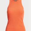 Camiseta de tirantes de algodón acanalado Ralph Lauren para mujer en color naranja