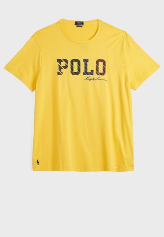 Camisetas amarillas de cuello redondo con el logotipo de Ralph Lauren para hombre Camisetas amarillas de cuello redondo con el logotipo de Ralph Lauren para hombre