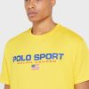 Camisetas amarillas de cuello redondo con el logotipo de Ralph Lauren para hombre