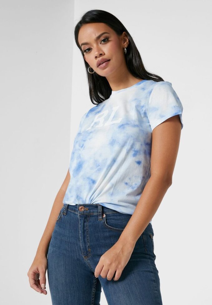 Camisetas azules con logotipo estampado de Ralph Lauren para mujer