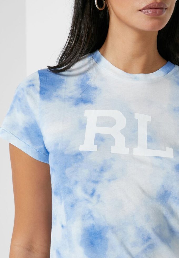 Camisetas azules con logotipo estampado de Ralph Lauren para mujer