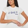 Camisetas blancas con cuello redondo y gráficos de Ralph Lauren para mujer
