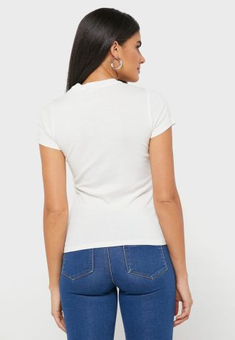 Camisetas blancas con cuello redondo y gráficos de Ralph Lauren para mujer