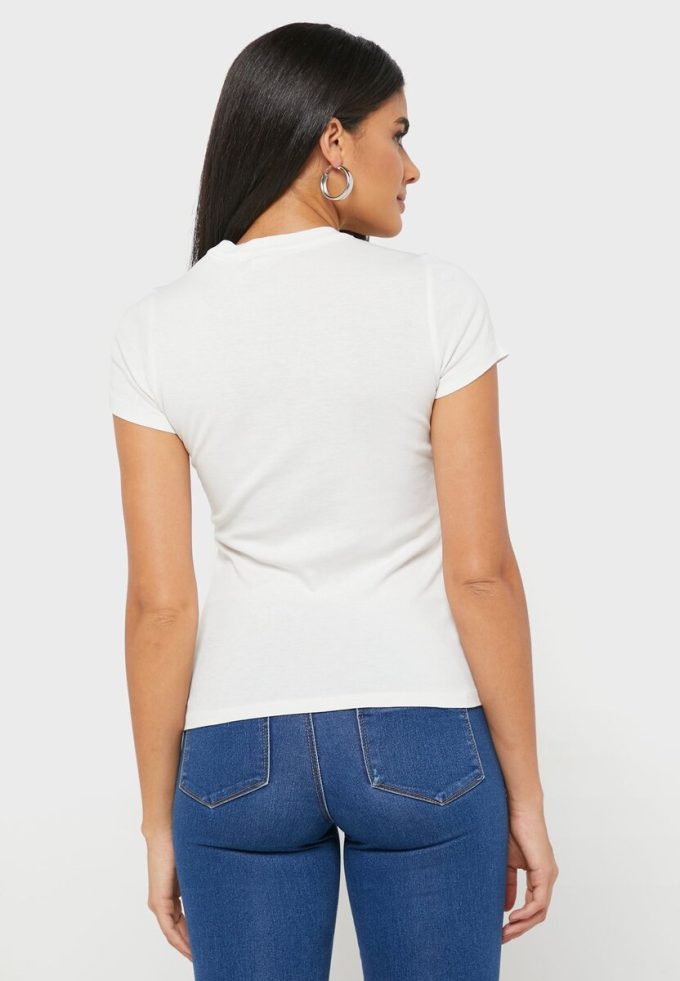 Camisetas blancas con cuello redondo y gráficos de Ralph Lauren para mujer