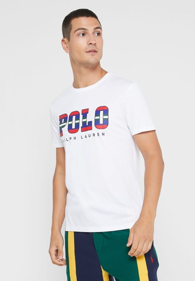Camisetas blancas de cuello redondo con el logotipo de Ralph Lauren para hombre