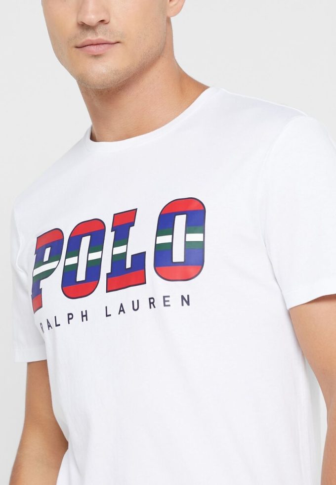 Camisetas blancas de cuello redondo con el logotipo de Ralph Lauren para hombre