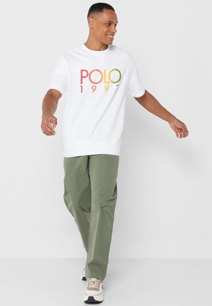Camisetas blancas de cuello redondo con el logotipo de Ralph Lauren para hombre Camisetas blancas de cuello redondo con el logotipo de Ralph Lauren para hombre