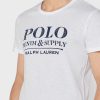 Camisetas blancas de cuello redondo con eslogan de Ralph Lauren para hombre Camisetas blancas de cuello redondo con eslogan de Ralph Lauren para hombre