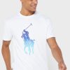 Camisetas blancas de cuello redondo con gráficos de Ralph Lauren para hombre Camisetas blancas de cuello redondo con gráficos de Ralph Lauren para hombre