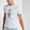Camisetas blancas de cuello redondo con gráficos de Ralph Lauren para hombre Camisetas blancas de cuello redondo con gráficos de Ralph Lauren para hombre