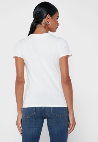 Camisetas blancas de cuello redondo con gráficos de Ralph Lauren para mujer