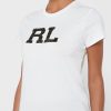 Camisetas blancas de cuello redondo con gráficos de Ralph Lauren para mujer