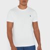 Camisetas blancas de cuello redondo con logo en el pecho de Ralph Lauren para hombre Camisetas blancas de cuello redondo con logo en el pecho de Ralph Lauren para hombre