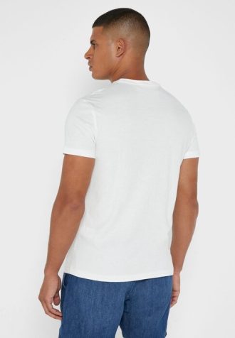Camisetas blancas de cuello redondo con logo en el pecho de Ralph Lauren para hombre Camisetas blancas de cuello redondo con logo en el pecho de Ralph Lauren para hombre