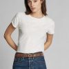 Camisetas blancas de cuello redondo de jersey de algodón Ralph Lauren para mujer Camisetas blancas de cuello redondo de jersey de algodón Ralph Lauren para mujer