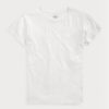 Camisetas blancas de cuello redondo de jersey de algodón Ralph Lauren para mujer Camisetas blancas de cuello redondo de jersey de algodón Ralph Lauren para mujer