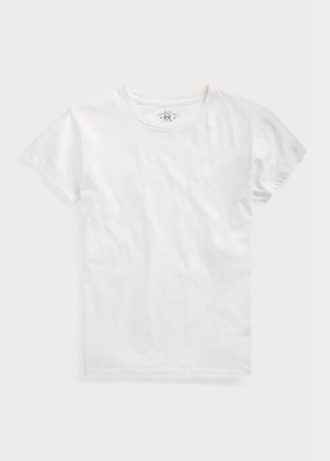 Camisetas blancas de cuello redondo de jersey de algodón Ralph Lauren para mujer