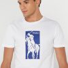 Camisetas blancas de cuello redondo estampadas de Ralph Lauren para hombre