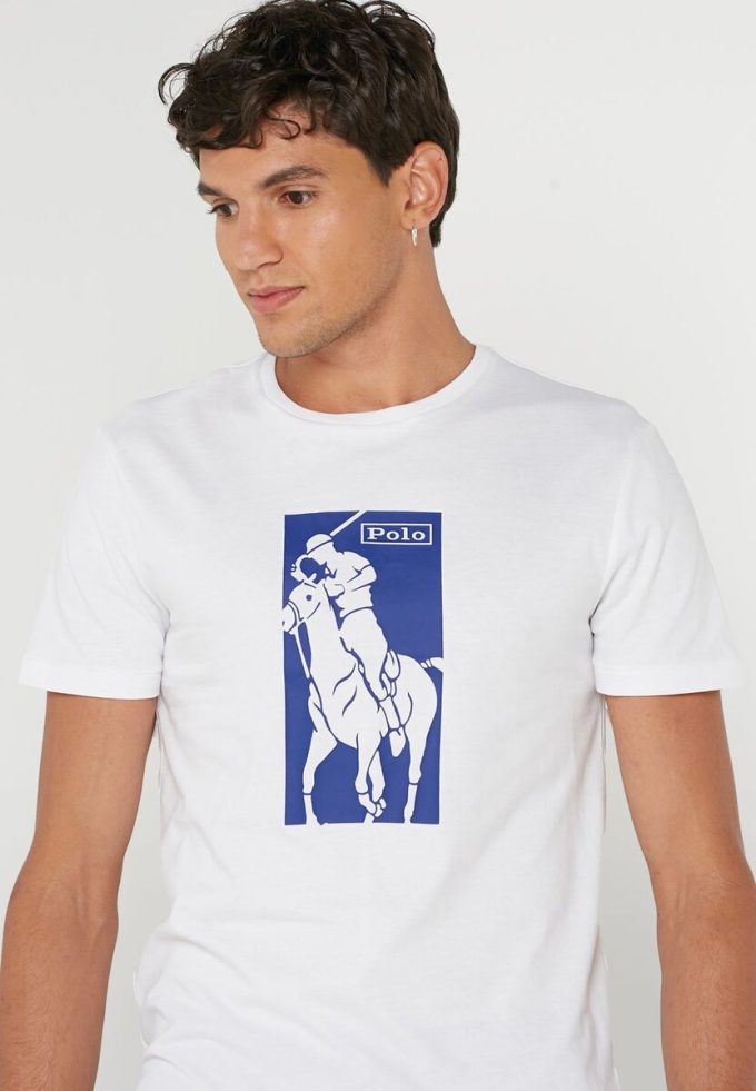 Camisetas blancas de cuello redondo estampadas de Ralph Lauren para hombre