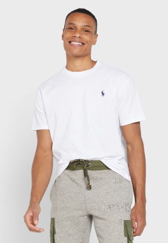 Camisetas blancas de cuello redondo Ralph Lauren Essential para hombre Camisetas blancas de cuello redondo Ralph Lauren Essential para hombre