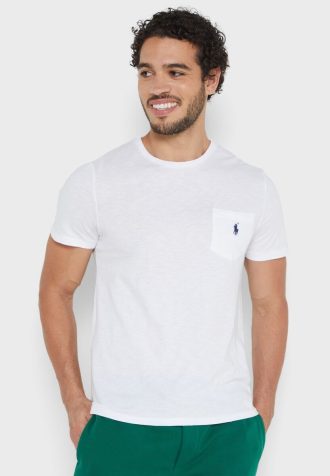 Camisetas blancas de cuello redondo Ralph Lauren Essential para hombre Camisetas blancas de cuello redondo Ralph Lauren Essential para hombre
