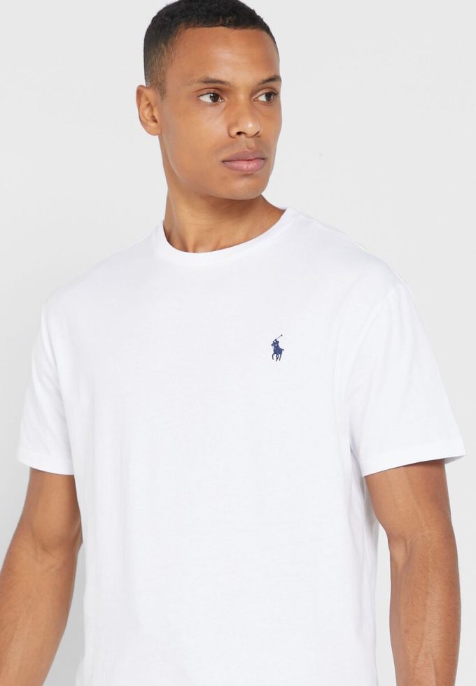 Camisetas blancas de cuello redondo Ralph Lauren Essential para hombre Camisetas blancas de cuello redondo Ralph Lauren Essential para hombre
