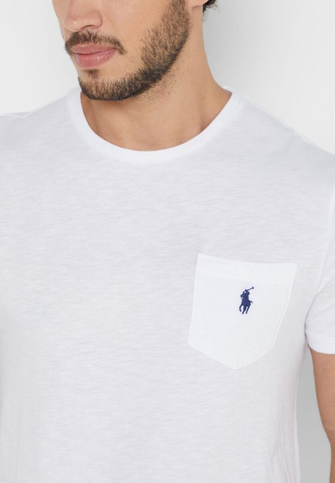 Camisetas blancas de cuello redondo Ralph Lauren Essential para hombre Camisetas blancas de cuello redondo Ralph Lauren Essential para hombre