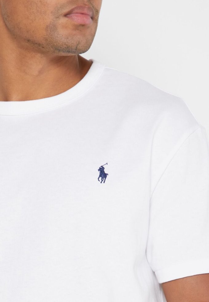 Camisetas blancas de cuello redondo Ralph Lauren Essential para hombre Camisetas blancas de cuello redondo Ralph Lauren Essential para hombre