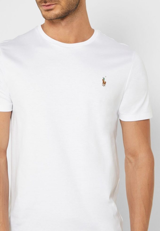Camisetas blancas de cuello redondo Ralph Lauren Essential para hombre