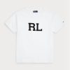Camisetas blancas de jersey con el logotipo de Ralph Lauren RL para mujer