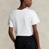 Camisetas blancas de jersey con el logotipo de Ralph Lauren RL para mujer
