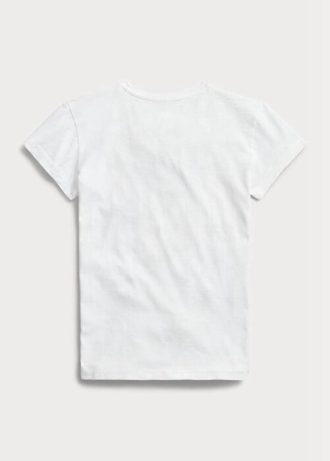 Camisetas blancas de jersey de algodón con el logotipo de Ralph Lauren para mujer